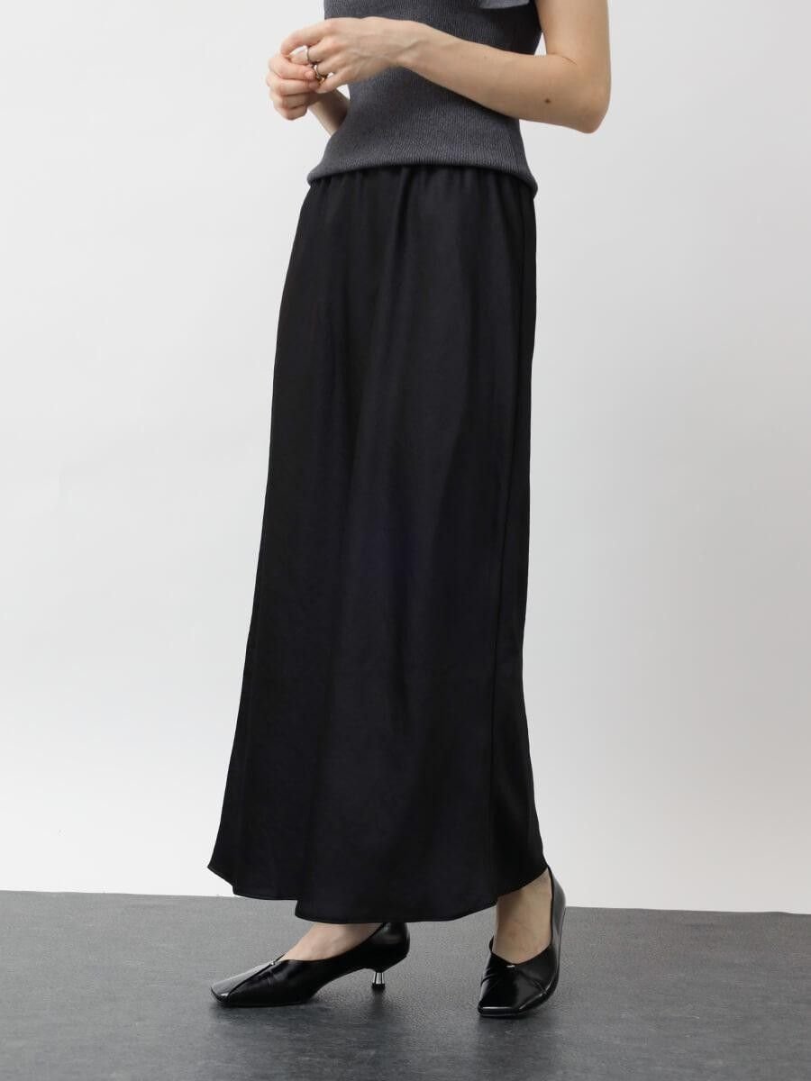 【ラシュッド/LASUD】のサテンストレートスカート インテリア・キッズ・メンズ・レディースファッション・服の通販 founy(ファニー) 　ファッション　Fashion　レディースファッション　Fashion for Women　スカート　Skirts　サテン　Satin, Glossy Fabric　シルク　Silk, 100% Silk　シンプル　Simple, Minimal　ドレープ　Drape, Draping Fabric　ロング　Long, Long-Length　エレガント 上品　Elegant　ブラック|ID: prp329100004628063 ipo3291000000033267960