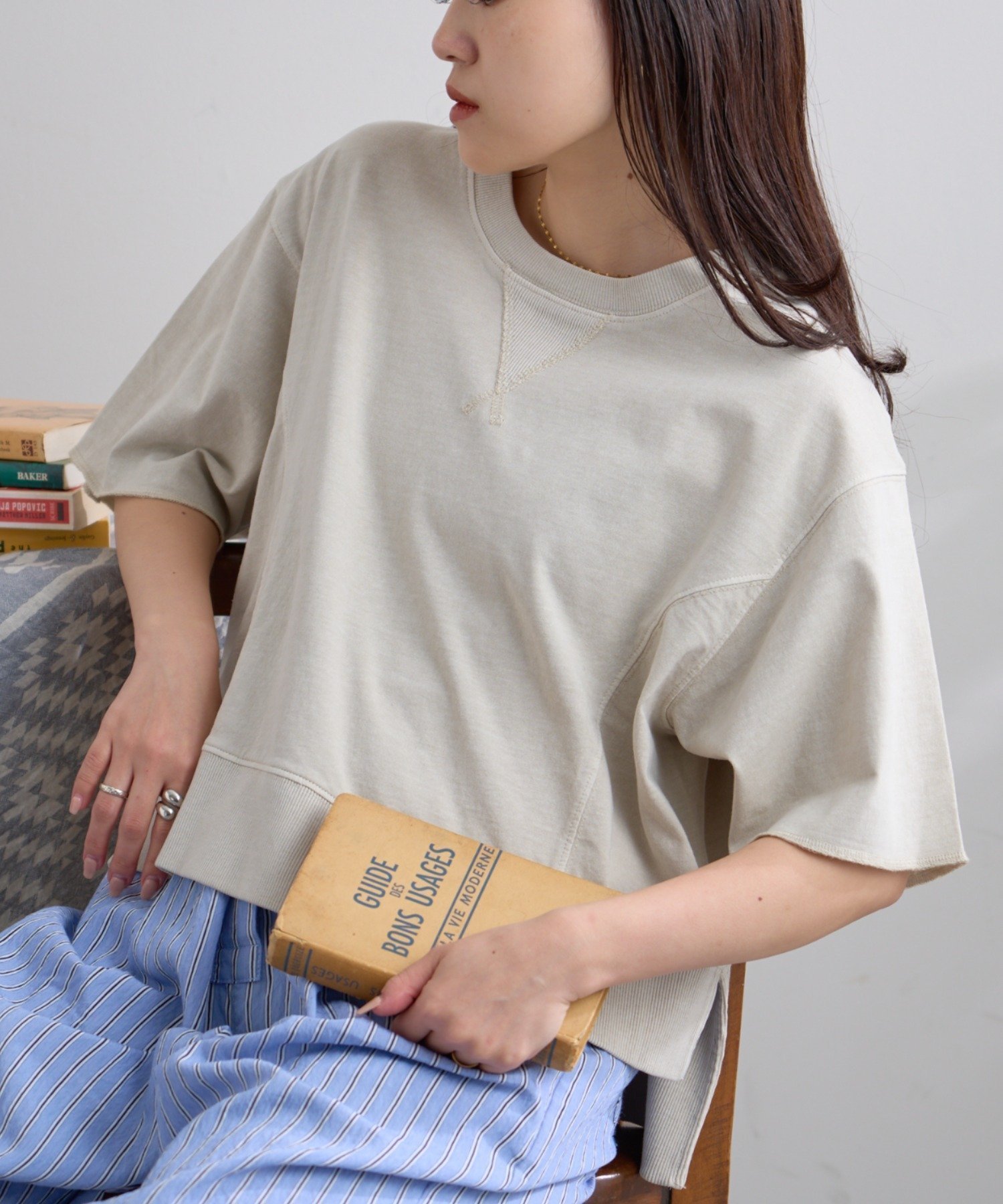 【チャオパニックティピー/CIAOPANIC TYPY】の【すっきり見え】クロップド丈ピグメントTee インテリア・キッズ・メンズ・レディースファッション・服の通販 founy(ファニー) 　ファッション　Fashion　レディースファッション　Fashion for Women　インナー　Innerwear　クロップド　Cropped, Short Length　ショート　Short, Short Length　シンプル　Simple, Minimal　スウェット / スエット　Sweatshirt, Sweatwear　ストライプ　Stripe, Striped Pattern　スラックス　Slacks, Dress Pants　デニム　Denim, Jeans Material　ボトム　Bottoms, Lower Wear　おすすめ　Recommended / Our Picks　トープ|ID: prp329100004628070 ipo3291000000033268032