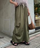 【チャオパニックティピー/CIAOPANIC TYPY】の光沢ナイロンリメイク風ミリタリースカート カーキ|ID: prp329100004628108 ipo3291000000033268604