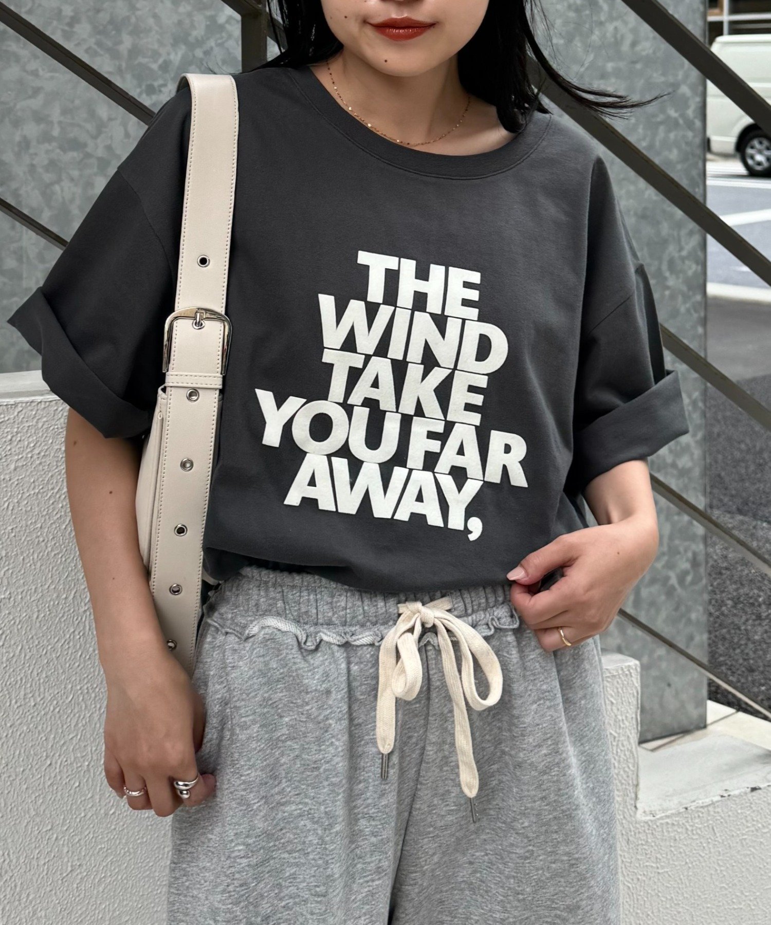 【チャオパニックティピー/CIAOPANIC TYPY】のフロッキーロゴプリント半袖オーバーTee インテリア・キッズ・メンズ・レディースファッション・服の通販 founy(ファニー) 　ファッション　Fashion　レディースファッション　Fashion for Women　トップス・カットソー　Cut & Sew Tops　カーゴパンツ　Cargo Pants, Utility Pants　サンダル　Sandals, Summer Shoes　シンプル　Simple, Minimal　スラックス　Slacks, Dress Pants　デニム　Denim, Jeans Material　トレンド　Trend, Trending Now　パジャマ　Pajamas, Sleepwear　フレア　Flare, Flared　フロント　Front, Front Design　プリント　Print, Printed Pattern　ベロア　Velour, Soft Velvet　半袖　Short Sleeve, Half Sleeve　ミュール　Mule, Backless Shoes　おすすめ　Recommended / Our Picks　チャコールグレー|ID: prp329100004628125 ipo3291000000033593621