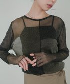 【リアン/Lian】のラメシアー配色トップス 人気、トレンドファッション・服の通販 founy(ファニー) ファッション Fashion レディースファッション Fashion for Women トップス・カットソー Cut & Sew Tops シアー Sheer, See-Through 長袖 Long Sleeve, Full Sleeve thumbnail ブラック|ID: prp329100004628145 ipo3291000000033519345