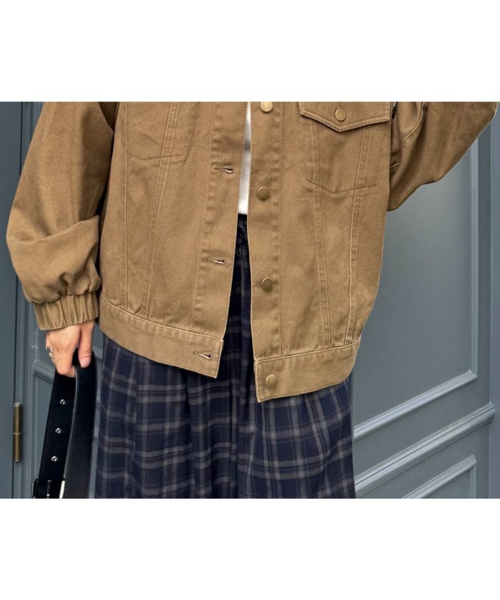 【チャオパニックティピー/CIAOPANIC TYPY】の【willow】ノーカラー微フリル袖ボリュームブルゾン インテリア・キッズ・メンズ・レディースファッション・服の通販 founy(ファニー) https://founy.com/ ファッション Fashion レディースファッション Fashion for Women アウター Coat / Outerwear Collection ブルゾンジャケット・スポーティアウター Blouson Jackets トップス・カットソー Cut & Sew Tops ボリューム袖・フリルスリーブブラウス Voluminous & Ruffle Sleeves / Puffy Sleeve Tops おすすめ Recommended / Our Picks シンプル Simple, Minimal デニム Denim, Jeans Material トレンド Trend, Trending Now フリル Frill, Ruffle ブルゾン Blouson, Bomber Jacket |ID: prp329100004628180 ipo3291000000033270137