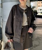 【チャオパニックティピー/CIAOPANIC TYPY】の【willow】ノーカラー微フリル袖ボリュームブルゾン チャコールグレー|ID: prp329100004628180 ipo3291000000033270139