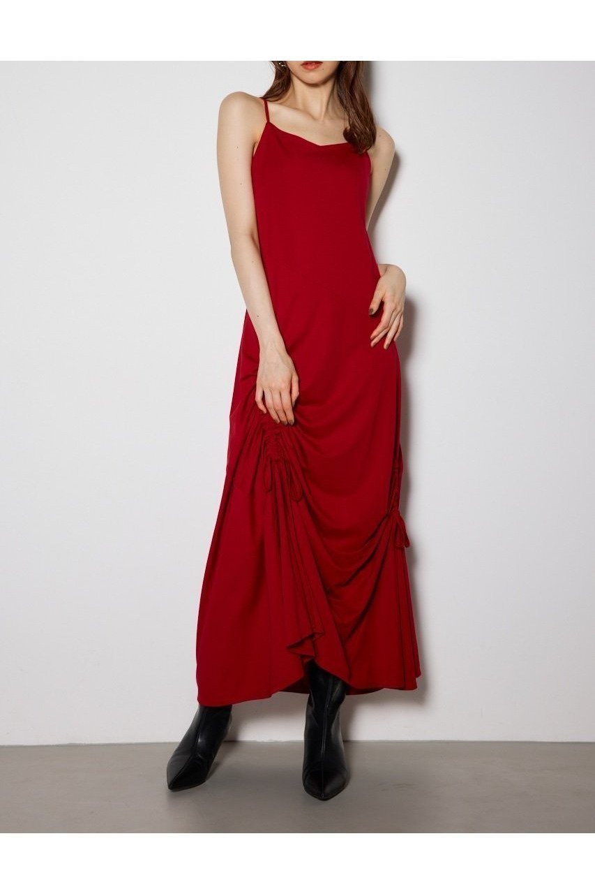 【リエンダ/rienda】のドローストリングカットキャミソールワンピース インテリア・キッズ・メンズ・レディースファッション・服の通販 founy(ファニー) 　ファッション　Fashion　レディースファッション　Fashion for Women　ワンピース　Dresses　アシンメトリー　Asymmetrical Style　夏　Summer　D/RED3|ID: prp329100004628303 ipo3291000000033271992