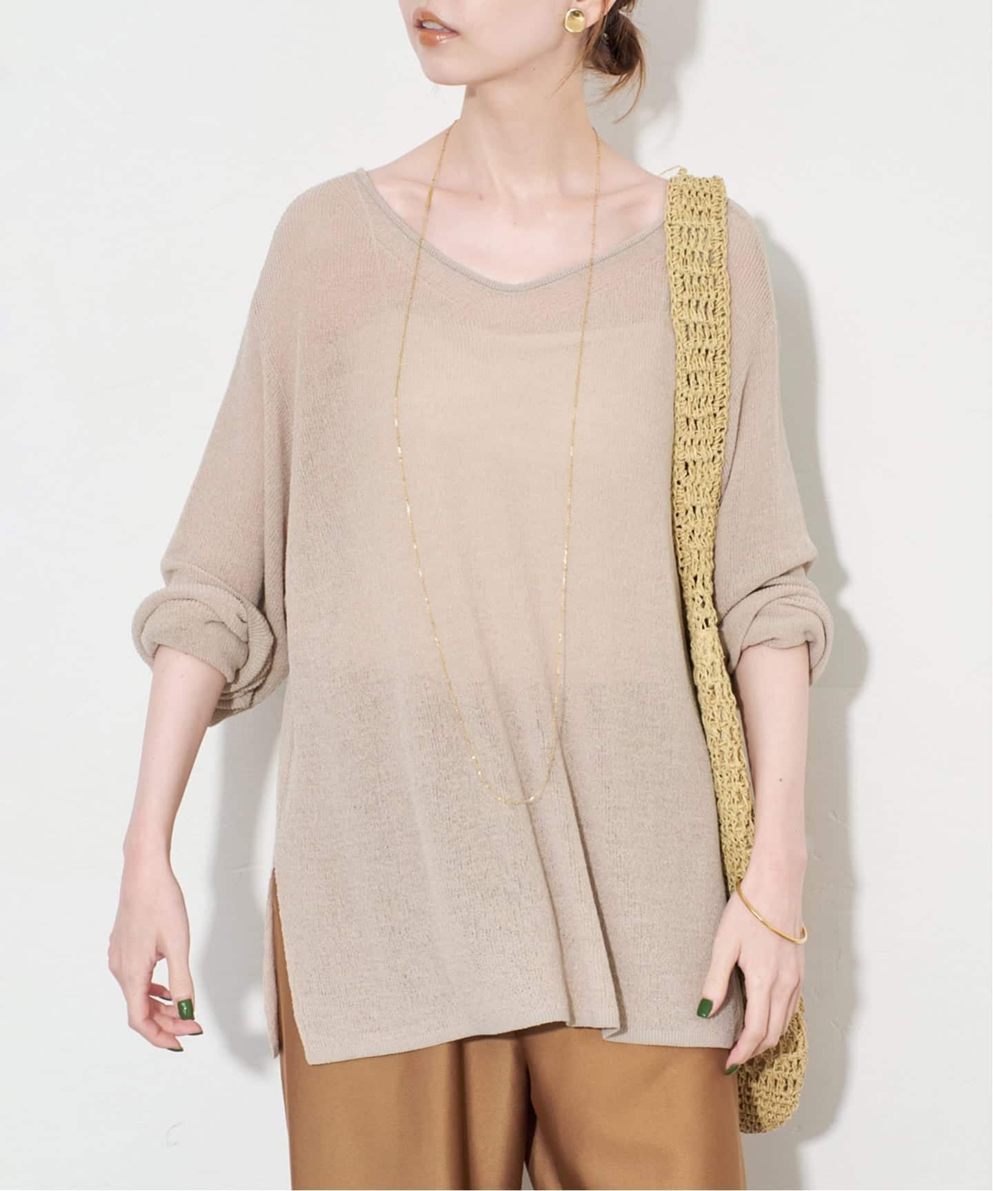 【スローブ イエナ/SLOBE IENA】の畔オーバープルオーバー インテリア・キッズ・メンズ・レディースファッション・服の通販 founy(ファニー) 　ファッション　Fashion　レディースファッション　Fashion for Women　トップス・カットソー　Cut & Sew Tops　カジュアルプルオーバー・ニットトップス　Pullovers & Knit Tops / Casual Pullovers　2025年　2025　2025-2026秋冬・A/W　Autumn/Winter 2025–26 AW25–26　おすすめ　Recommended / Our Picks　カッティング　Cutting Detail　カーディガン　Cardigan, Knitwear　バランス　Balance, Style Balance　ロング　Long, Long-Length　ベージュ|ID: prp329100004628332 ipo3291000000033471812