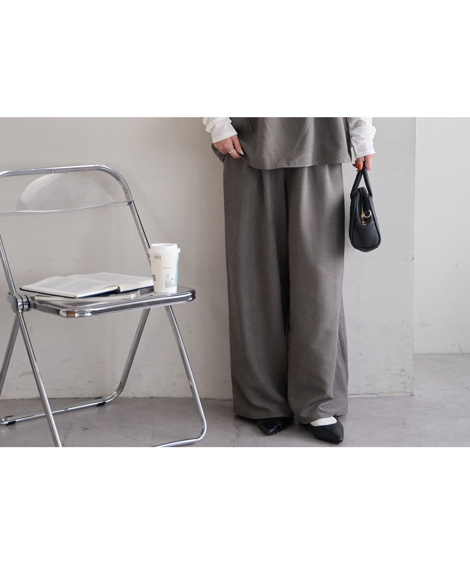 【ディスコート/Discoat】の前後2WAYセットアップ インテリア・キッズ・メンズ・レディースファッション・服の通販 founy(ファニー) 　ファッション　Fashion　レディースファッション　Fashion for Women　セットアップ　Matching Sets　セットアップ　Set-Up, Coordinated Outfit　グレー|ID: prp329100004628399 ipo3291000000033427076