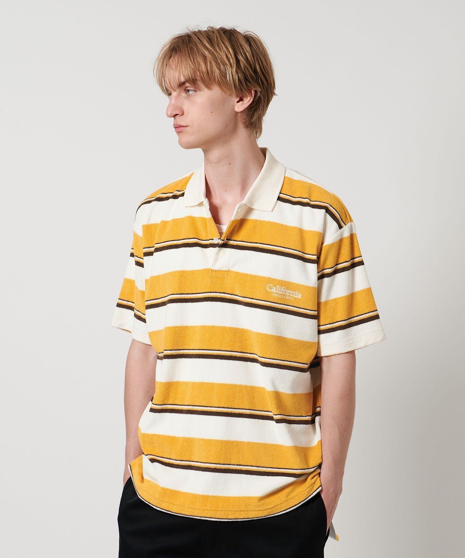 【ビューティ&ユース ユナイテッドアローズ/BEAUTY&YOUTH / UNITED ARROWS】のCGS. オーガニックコットン パイル ボーダー ポロシャツ インテリア・キッズ・メンズ・レディースファッション・服の通販 founy(ファニー) 　ファッション　Fashion　レディースファッション　Fashion for Women　トップス・カットソー　Cut & Sew Tops　シャツ・ブラウス・オフィスカジュアル　Elegant Blouses & Button-Ups　ポロシャツ・きれいめカジュアル　Smart-Casual Polo Tops　ボーダー　Border, Stripe　ポロシャツ　Polo Shirt, Collared Tee　リラックス　Relax, Relaxed Fit　ワンポイント　One Point, Statement Accent　ORANGE|ID: prp329100004628445 ipo3291000000033635302
