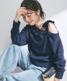 【ラブティックボンボン/La boutique BonBon】の【オトナガーリー】ミニ裏毛オフショルリボンプルオーバー ネイビー|ID: prp329100004628449 ipo3291000000033859923