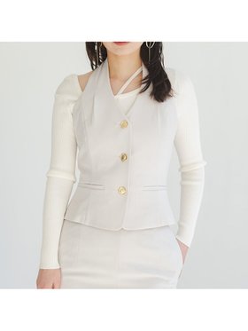 【スナイデル/SNIDEL】 Sustainableホルタージレ人気、トレンドファッション・服の通販 founy(ファニー) ファッション Fashion レディースファッション Fashion for Women アウター Coat / Outerwear Collection トップス・カットソー Cut & Sew Tops ベスト&ジレ / 重ね着スタイル Vests & Gilets おすすめ Recommended / Our Picks キャミワンピース Cami Dress, Slip Dress シェイプ Shape, Slim Fit ジャケット Jacket, Outerwear スーツ Suit, Formalwear セットアップ Set-Up, Coordinated Outfit フェミニン Feminine, Girly フォーマル Formal, Dressy フレア Flare, Flared フロント Front, Front Design エレガント 上品 Elegant 人気 Popular, Best Seller |ID:prp329100004628466