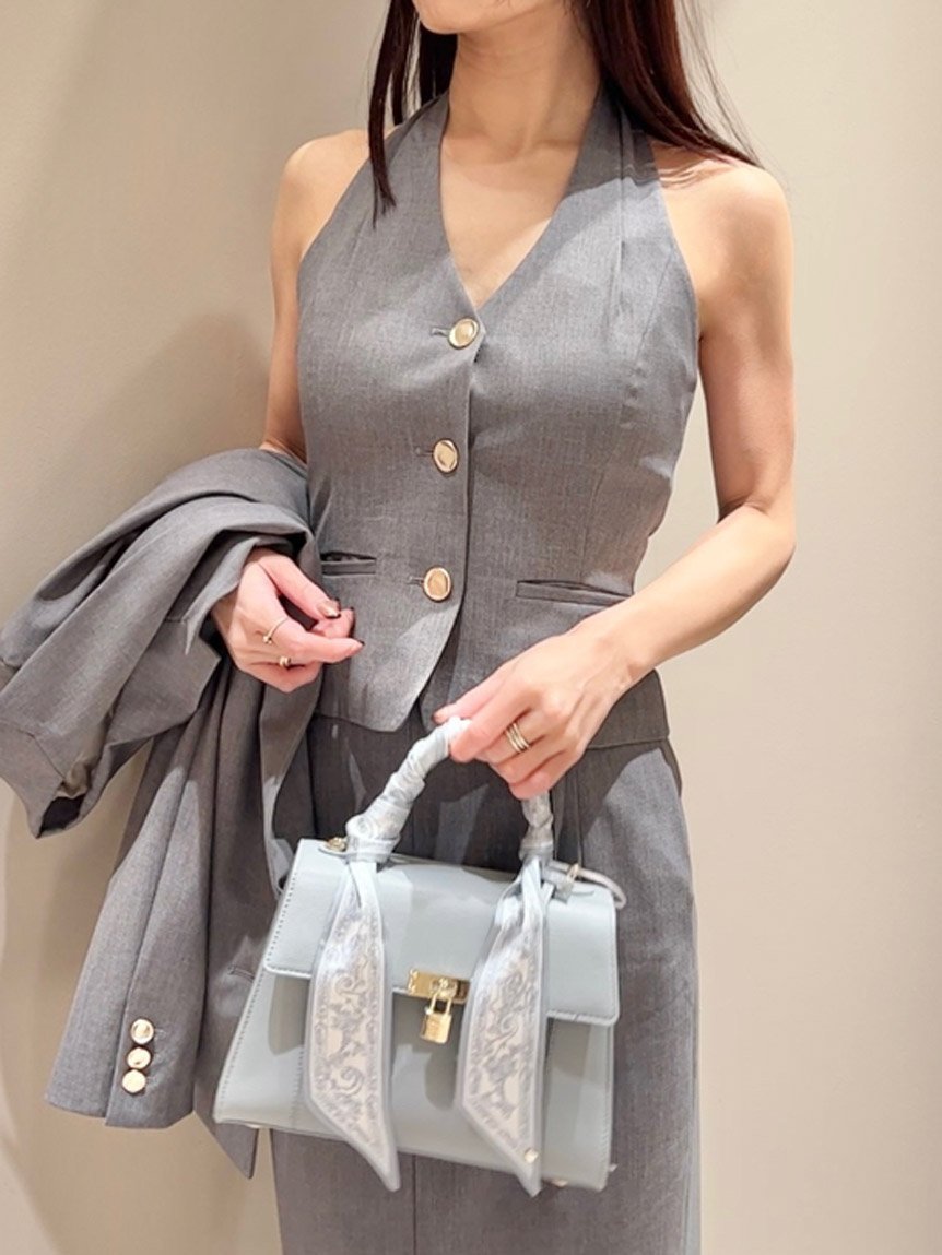 【スナイデル/SNIDEL】のSustainableホルタージレ インテリア・キッズ・メンズ・レディースファッション・服の通販 founy(ファニー) 　ファッション　Fashion　レディースファッション　Fashion for Women　アウター　Coat / Outerwear Collection　トップス・カットソー　Cut & Sew Tops　ベスト&ジレ / 重ね着スタイル　Vests & Gilets　おすすめ　Recommended / Our Picks　キャミワンピース　Cami Dress, Slip Dress　シェイプ　Shape, Slim Fit　ジャケット　Jacket, Outerwear　スーツ　Suit, Formalwear　セットアップ　Set-Up, Coordinated Outfit　フェミニン　Feminine, Girly　フォーマル　Formal, Dressy　フレア　Flare, Flared　フロント　Front, Front Design　エレガント 上品　Elegant　人気　Popular, Best Seller　GRY[006]|ID: prp329100004628466 ipo3291000000033273344
