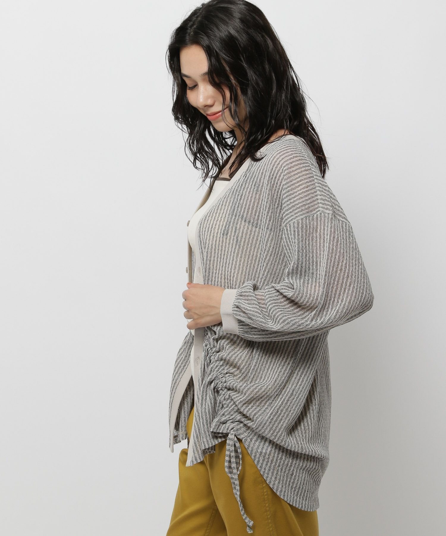 【ニコアンド/niko and】のラッセルドロストカーディガン インテリア・キッズ・メンズ・レディースファッション・服の通販 founy(ファニー) 　ファッション　Fashion　レディースファッション　Fashion for Women　トップス・カットソー　Cut & Sew Tops　カーディガン・羽織り　Layered Style Cardigans　おすすめ　Recommended / Our Picks　とろみ　Fluid, Flowy Fabric　カーディガン　Cardigan, Knitwear　シアー　Sheer, See-Through　シンプル　Simple, Minimal　スリーブ　Sleeve, Long Sleeve / Short Sleeve　フロント　Front, Front Design　リゾート　Resort, Vacation Style　ルーズ　Loose, Oversized　夏　Summer　羽織　Haori, Light Jacket　アイボリー|ID: prp329100004628480 ipo3291000000033546963