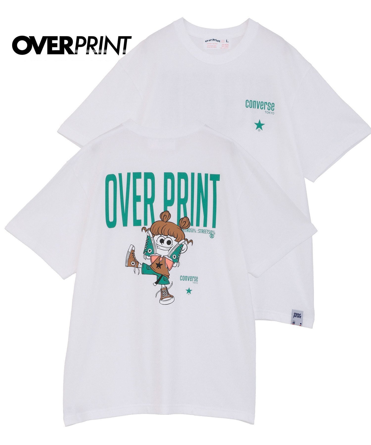 【コンバーストウキョウ/CONVERSE TOKYO】の【over print】STREET GIRL TEE (ZERO ZERO HERO) インテリア・キッズ・メンズ・レディースファッション・服の通販 founy(ファニー) 　ファッション　Fashion　レディースファッション　Fashion for Women　キャラクター　Character, Licensed Characters　グラフィック　Graphic, Graphic Design　フロント　Front, Front Design　プリント　Print, Printed Pattern　ルーズ　Loose, Oversized　人気　Popular, Best Seller　ホワイト|ID: prp329100004628487 ipo3291000000033273557