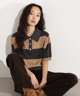 【エヌ ナチュラルビューティーベーシック/N.Natural Beauty basic】のボーダーポロニット 人気、トレンドファッション・服の通販 founy(ファニー) ファッション Fashion レディースファッション Fashion for Women トップス・カットソー Cut & Sew Tops ニット Knit Tops & Sweaters |ID:prp329100004628674