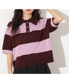 【エヌ ナチュラルビューティーベーシック/N.Natural Beauty basic】のボーダーポロニット 人気、トレンドファッション・服の通販 founy(ファニー) ファッション Fashion レディースファッション Fashion for Women トップス・カットソー Cut & Sew Tops ニット Knit Tops & Sweaters thumbnail ブラウン×ピンク2|ID: prp329100004628674 ipo3291000000033277202