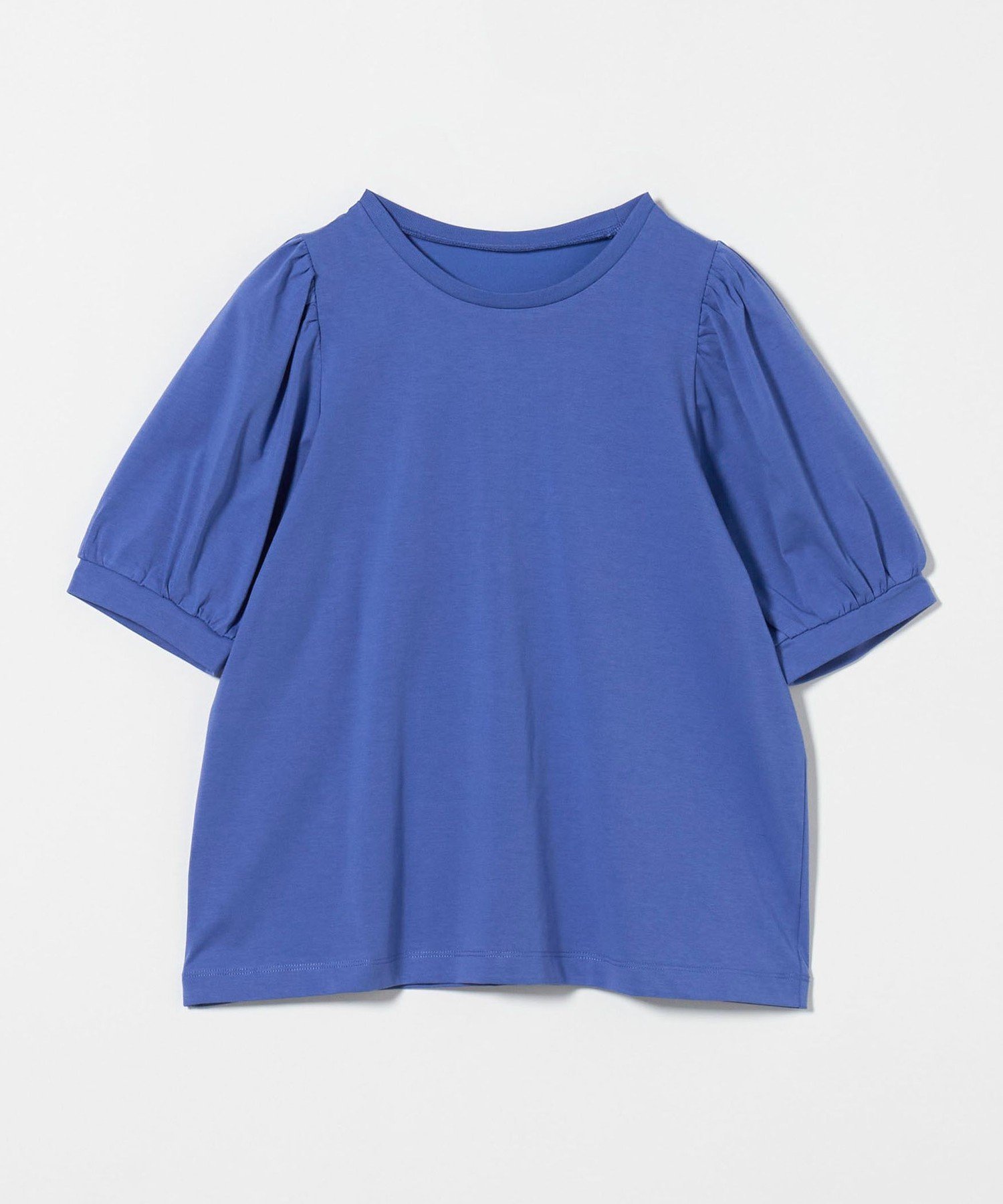 【ユナイテッドアローズ/UNITED ARROWS】のプレーティングテンジク パフスリーブTシャツ A DAY IN THE LIFE インテリア・キッズ・メンズ・レディースファッション・服の通販 founy(ファニー) 　ファッション　Fashion　レディースファッション　Fashion for Women　トップス・カットソー　Cut & Sew Tops　シャツ・ブラウス・オフィスカジュアル　Elegant Blouses & Button-Ups　ロングTシャツ・Tシャツ　Longline T-Shirts & Tees　カットソー　Cut and Sewn Top　シンプル　Simple, Minimal　スキッパー　Skipper, Open Collar　スラックス　Slacks, Dress Pants　スリーブ　Sleeve, Long Sleeve / Short Sleeve　デコルテ　Décolleté, Neckline　エレガント 上品　Elegant　ビジネス 仕事 通勤　Business / Work / Commuting　夏　Summer　COBALT|ID: prp329100004628704 ipo3291000000033489998