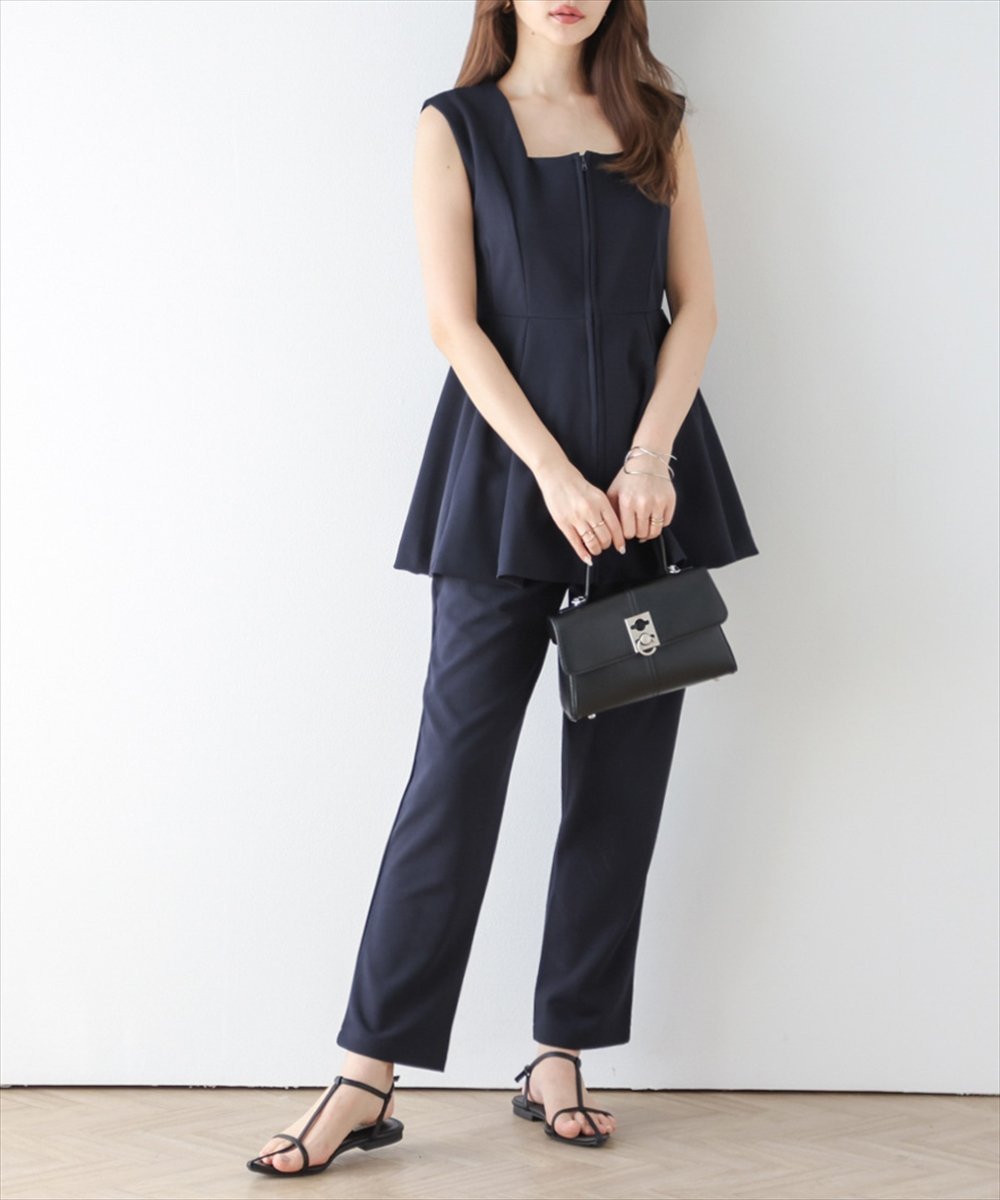 【その他のブランド/Other】のペプラムセットアップ インテリア・キッズ・メンズ・レディースファッション・服の通販 founy(ファニー) 　ファッション　Fashion　レディースファッション　Fashion for Women　セットアップ　Matching Sets　オケージョン　Occasion Wear　スクエア　Square, Square Shape　セットアップ　Set-Up, Coordinated Outfit　トレンド　Trend, Trending Now　フレア　Flare, Flared　ペプラム　Peplum, Flared Hem　ネイビー|ID: prp329100004628743 ipo3291000000033278299