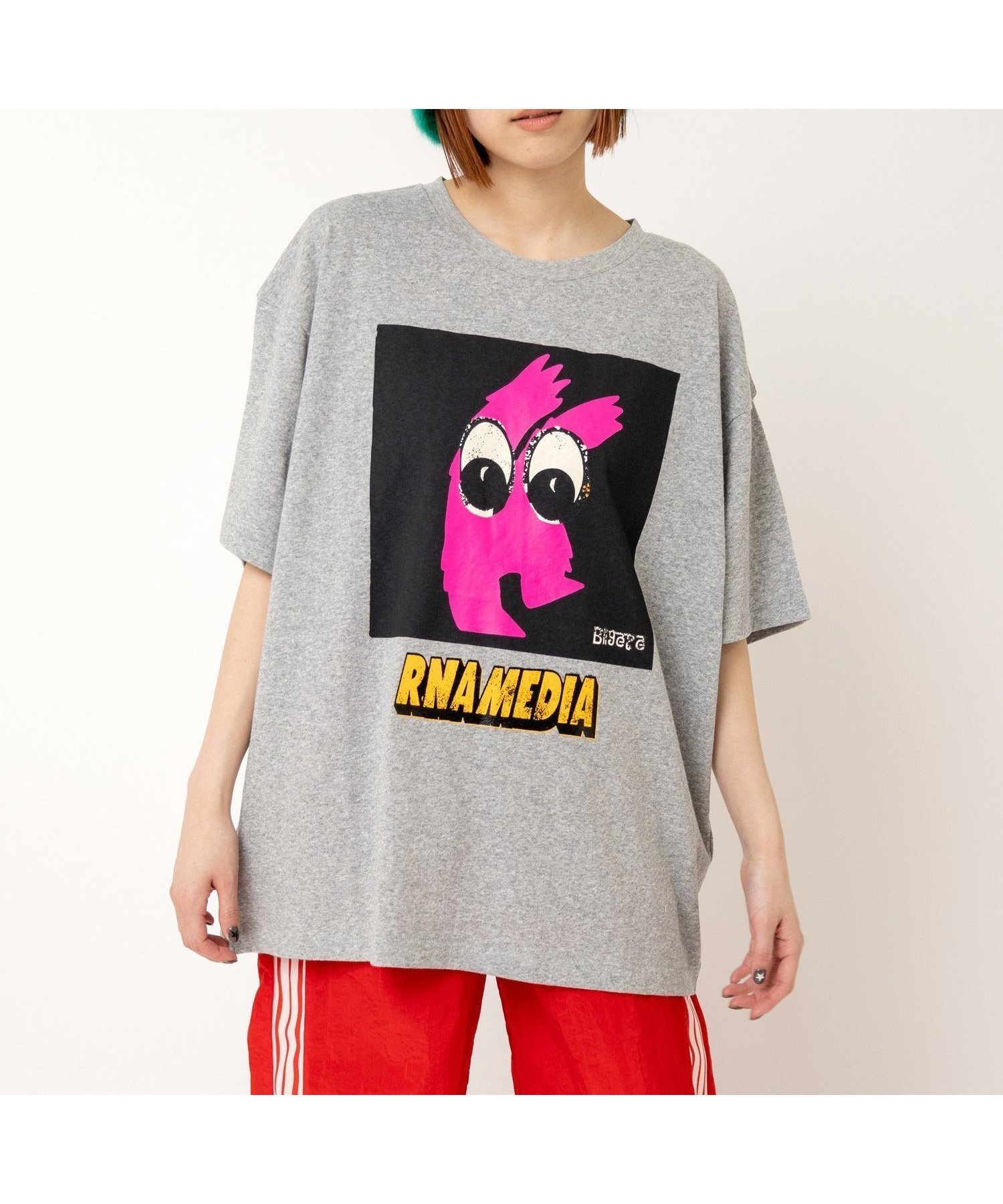 【アールエヌエー/RNA】のM2514 BIG EYE BIG T インテリア・キッズ・メンズ・レディースファッション・服の通販 founy(ファニー) 　ファッション　Fashion　レディースファッション　Fashion for Women　おすすめ　Recommended / Our Picks　プリント　Print, Printed Pattern　ロング　Long, Long-Length　杢グレー|ID: prp329100004628775 ipo3291000000033278785