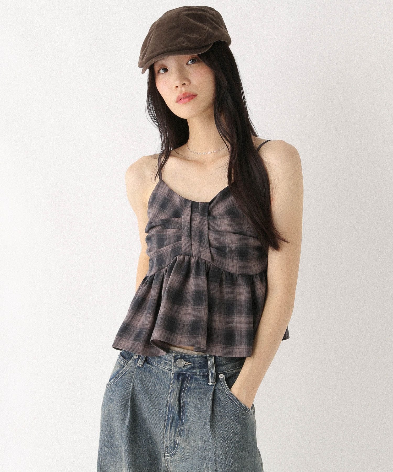 【ヘザー/Heather】のオンブレチェックリボンビスチェ インテリア・キッズ・メンズ・レディースファッション・服の通販 founy(ファニー) 　ファッション　Fashion　レディースファッション　Fashion for Women　トップス・カットソー　Cut & Sew Tops　ビスチェ　Bustiers & Corset Tops / Layered Bustier Style　おすすめ　Recommended / Our Picks　ガーリー　Girly, Feminine Style　デニム　Denim, Jeans Material　ビスチェ　Bustier, Corset Top　モチーフ　Motif, Design Theme　リボン　Ribbon, Bow　ワイド　Wide, Wide Fit　グレー系|ID: prp329100004628778 ipo3291000000033415171
