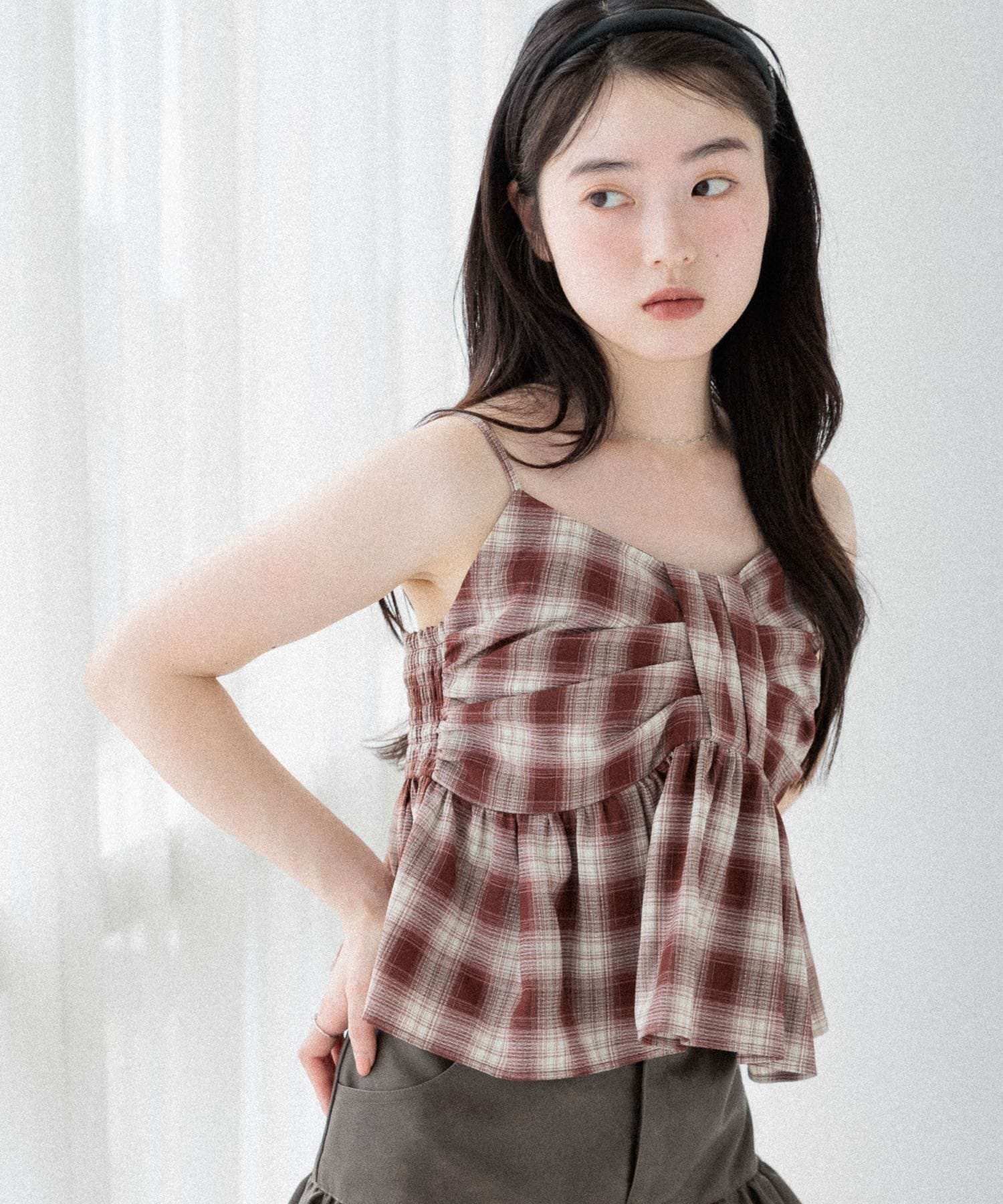 【ヘザー/Heather】のオンブレチェックリボンビスチェ インテリア・キッズ・メンズ・レディースファッション・服の通販 founy(ファニー) 　ファッション　Fashion　レディースファッション　Fashion for Women　トップス・カットソー　Cut & Sew Tops　ビスチェ　Bustiers & Corset Tops / Layered Bustier Style　おすすめ　Recommended / Our Picks　ガーリー　Girly, Feminine Style　デニム　Denim, Jeans Material　ビスチェ　Bustier, Corset Top　モチーフ　Motif, Design Theme　リボン　Ribbon, Bow　ワイド　Wide, Wide Fit　レッド系|ID: prp329100004628778 ipo3291000000033415173