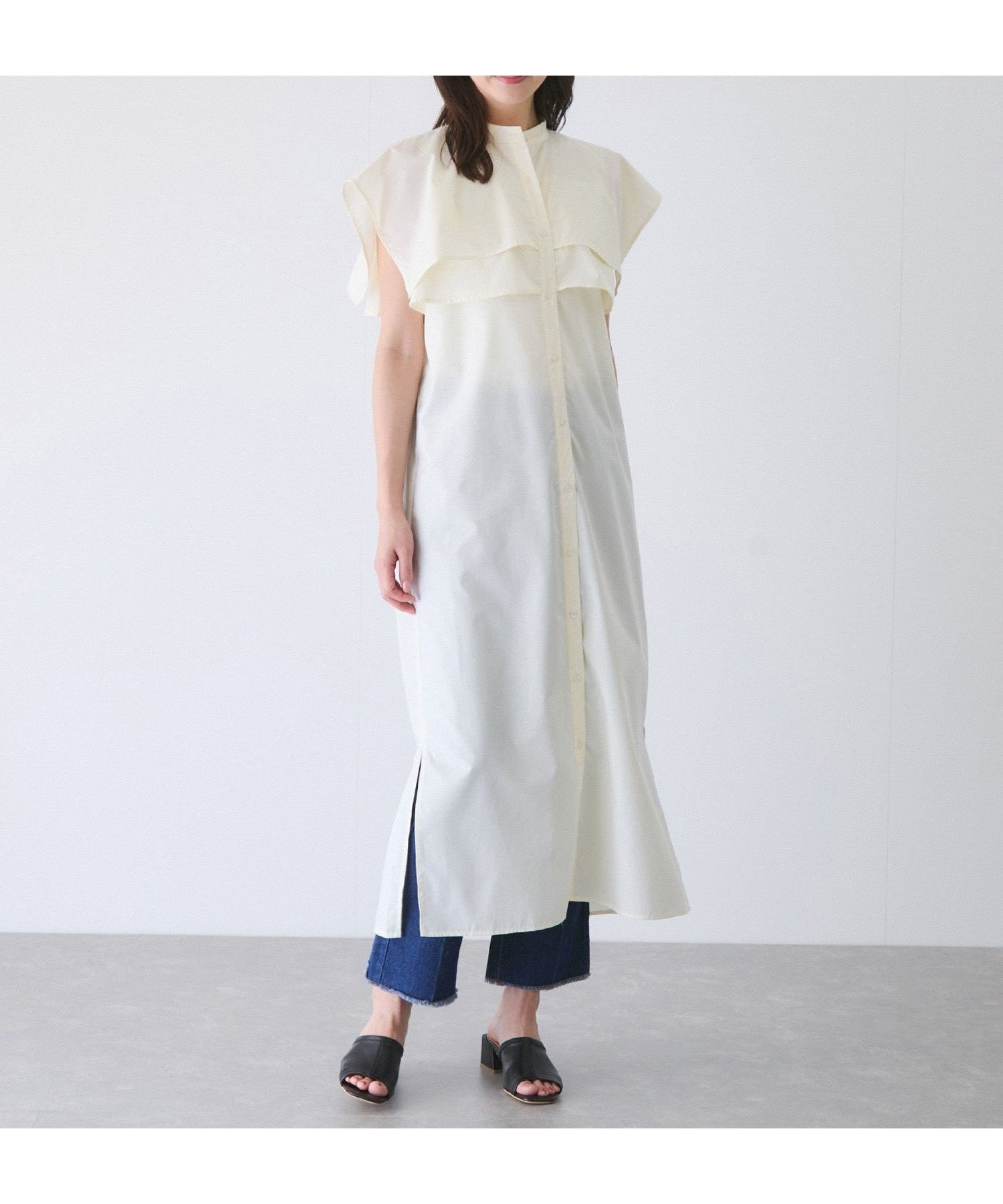 【ジャイロ/JAYRO】のダブルヨークワンピース インテリア・キッズ・メンズ・レディースファッション・服の通販 founy(ファニー) 　ファッション　Fashion　レディースファッション　Fashion for Women　ワンピース　Dresses　春　Spring　スリット　Slit, Slit Detail　デニム　Denim, Jeans Material　ノースリーブ　Sleeveless, No-Sleeve　ベーシック　Basic, Essential　ポケット　Pocket, Pocket Detail　羽織　Haori, Light Jacket　S/S・春夏　SS, Spring/Summer, Warm Season　おすすめ　Recommended / Our Picks　夏　Summer　ホワイト系(11)|ID: prp329100004628822 ipo3291000000033279575