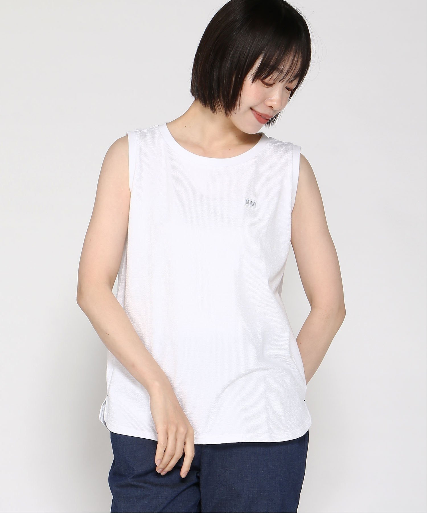 【クロコダイル/CROCODILE】のサッカー タンクトップ インテリア・キッズ・メンズ・レディースファッション・服の通販 founy(ファニー) 　ファッション　Fashion　レディースファッション　Fashion for Women　おすすめ　Recommended / Our Picks　サッカー　Seersucker, Summer Fabric　タンク　Tank Top, Sleeveless Top　アイボリー|ID: prp329100004628828 ipo3291000000033279642