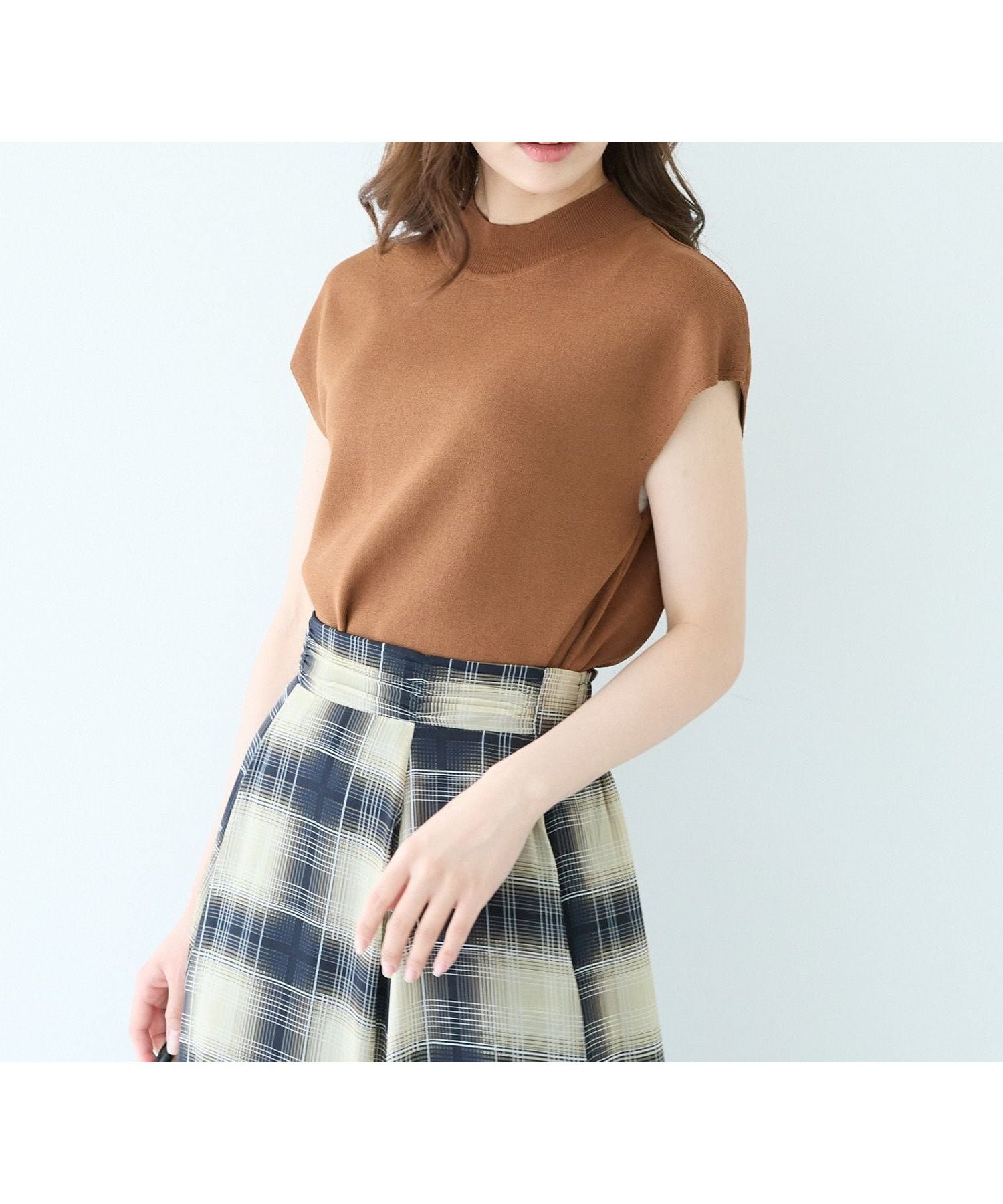 【アンデミュウ/Andemiu】のソウバリフレンチニット インテリア・キッズ・メンズ・レディースファッション・服の通販 founy(ファニー) 　ファッション　Fashion　レディースファッション　Fashion for Women　トップス・カットソー　Cut & Sew Tops　ニット　Knit Tops & Sweaters　カッティング　Cutting Detail　シンプル　Simple, Minimal　ボトルネック　Bottle Neck, Mock Neck　夏　Summer　ブラウン|ID: prp329100004628848 ipo3291000000033279981
