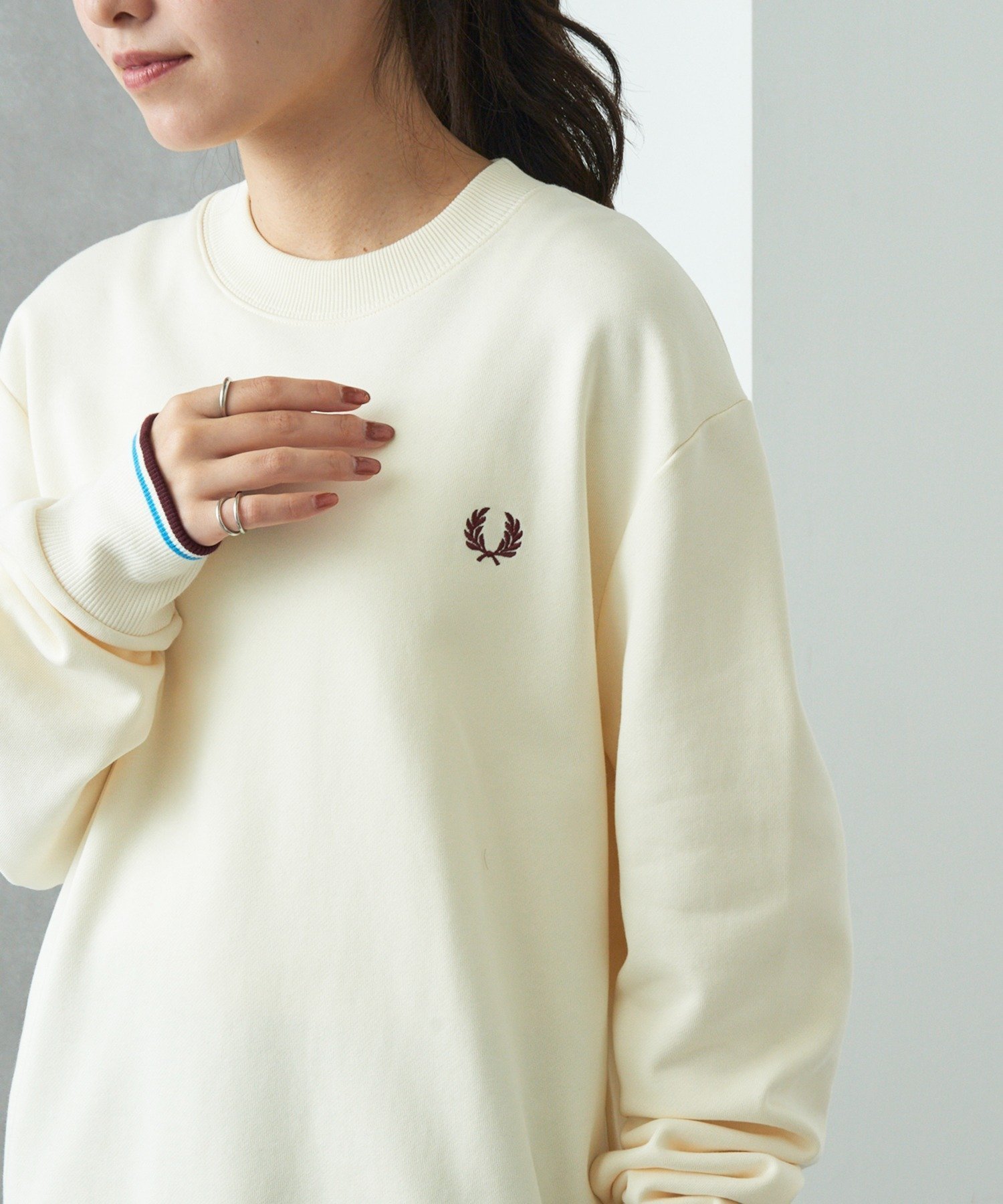 【カセットチャート/Cassette Chart】のFRED PERRY/Crew Neck SweatShirt M7535 インテリア・キッズ・メンズ・レディースファッション・服の通販 founy(ファニー) 　ファッション　Fashion　レディースファッション　Fashion for Women　トップス・カットソー　Cut & Sew Tops　シャツ・ブラウス・オフィスカジュアル　Elegant Blouses & Button-Ups　レディースパーカー・カジュアルフーディー　Casual Hoodies & Sweatshirts　ロングTシャツ・Tシャツ　Longline T-Shirts & Tees　スウェット・クルーネックトップス　Sweatshirts & Crewnecks / Relaxed Fit Sweat Tops　アクセサリー　Fashion Accessories　カーゴパンツ　Cargo Pants, Utility Pants　シンプル　Simple, Minimal　スラックス　Slacks, Dress Pants　デニム　Denim, Jeans Material　トレンド　Trend, Trending Now　人気　Popular, Best Seller　ハーフ　Half, Half-Length　フォーマル　Formal, Dressy　ボトム　Bottoms, Lower Wear　ポロシャツ　Polo Shirt, Collared Tee　モッズコート　Mods Coat, Military Parka　ループ　Loop, Loop Knit　ワンポイント　One Point, Statement Accent　再入荷　Restock / Back in Stock　おすすめ　Recommended / Our Picks　エレガント 上品　Elegant　スマホショルダーバッグ　Smartphone Shoulder Bag　IVR2|ID: prp329100004628965 ipo3291000000033780479