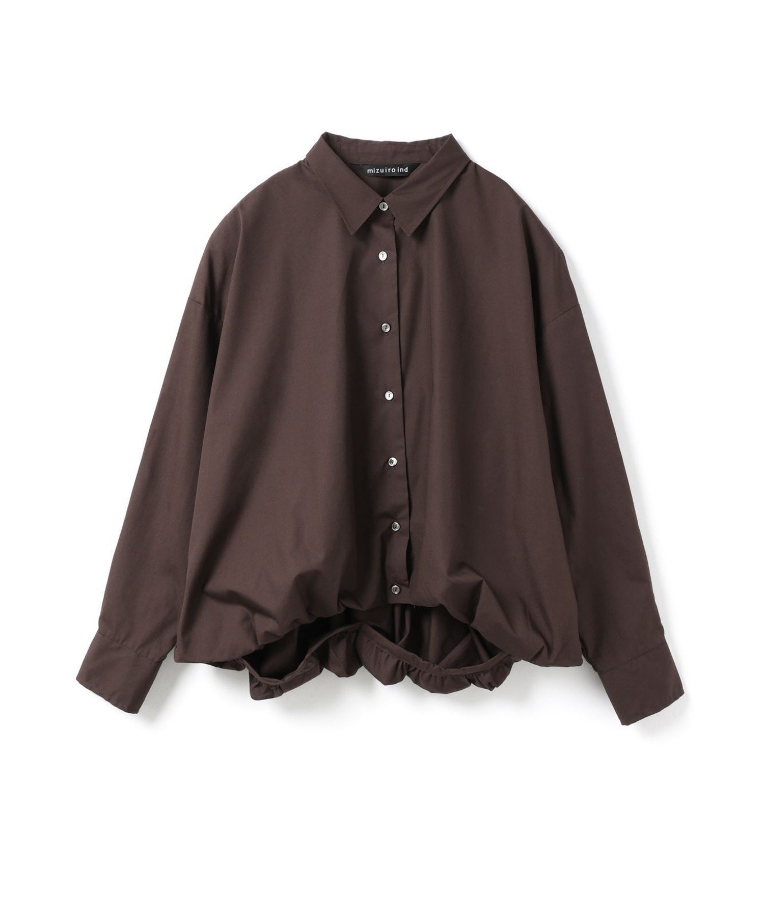 【マーコート/MARcourt】のmizuiro ind バルーンシャツ インテリア・キッズ・メンズ・レディースファッション・服の通販 founy(ファニー) 　ファッション　Fashion　レディースファッション　Fashion for Women　トップス・カットソー　Cut & Sew Tops　シャツ・ブラウス・オフィスカジュアル　Elegant Blouses & Button-Ups　コンパクト　Compact, Small Size　シンプル　Simple, Minimal　バルーン　Balloon, Balloon Silhouette　ベーシック　Basic, Essential　ポケット　Pocket, Pocket Detail　レギュラー　Regular, Standard Fit　ワイド　Wide, Wide Fit　無地　Plain, Solid Color　長袖　Long Sleeve, Full Sleeve　ブラウン|ID: prp329100004629057 ipo3291000000033484461