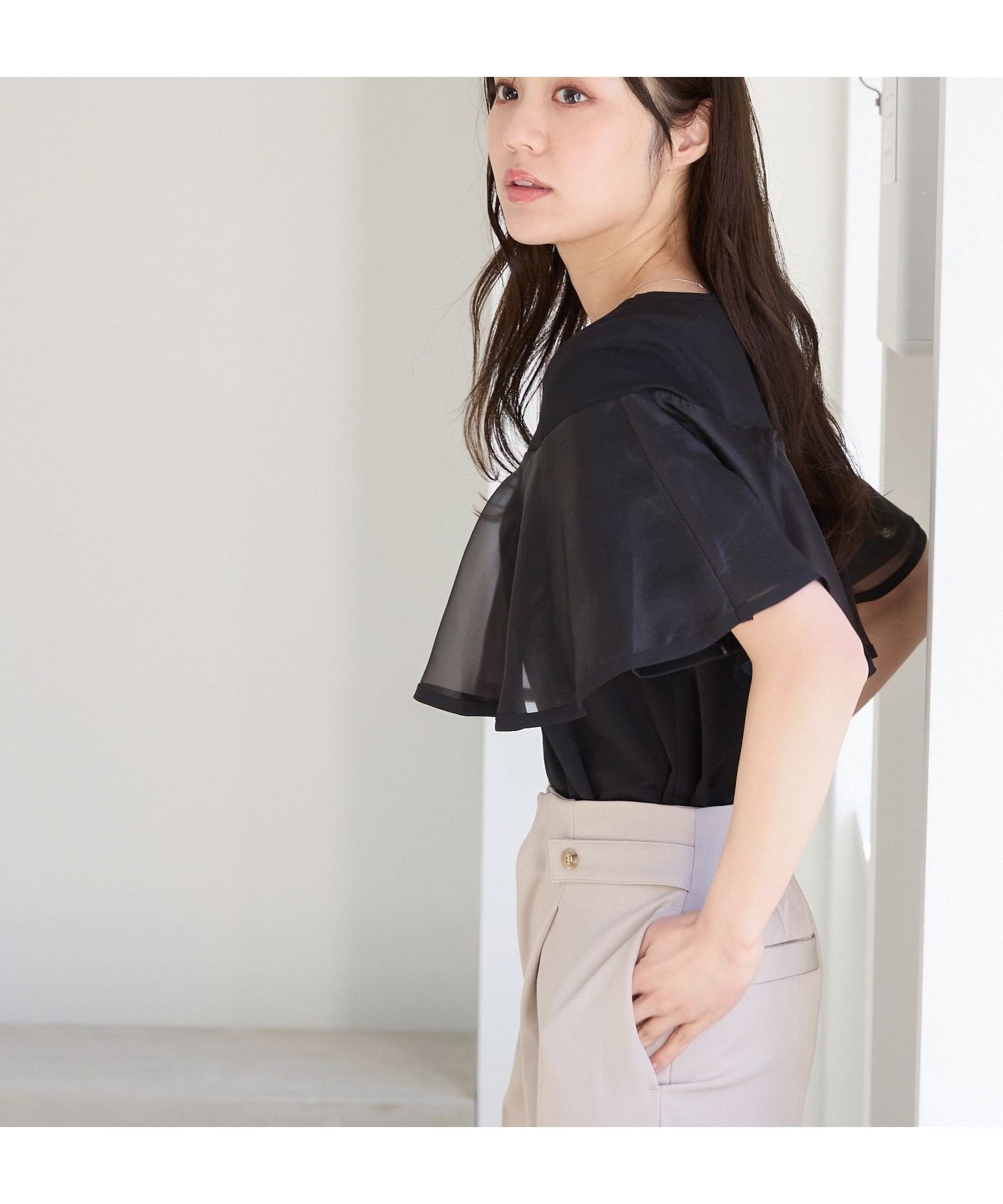 【アンデミュウ/Andemiu】のイソザイラッフルカット 人気、トレンドファッション・服の通販 founy(ファニー) 　ファッション　Fashion　レディースファッション　Fashion for Women　カットソー　Cut and Sewn Top　シアー　Sheer, See-Through　チュール　Tulip, Tulip Motif　ラッフル　Ruffle, Frill　半袖　Short Sleeve, Half Sleeve　 other-1|ID: prp329100004629198 ipo3291000000033283962