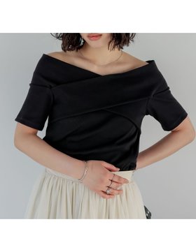 【リエディ/Re:EDIT】の2WAYオフショルクロストップス 人気、トレンドファッション・服の通販 founy(ファニー) ファッション Fashion レディースファッション Fashion for Women トップス・カットソー Cut & Sew Tops おすすめ Recommended / Our Picks エレガント 上品 Elegant カットソー Cut and Sewn Top デニム Denim, Jeans Material フロント Front, Front Design |ID:prp329100004629206