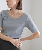【セレクトモカ/SELECT MOCA】のバレエネックハーフスリーブカットソー 人気、トレンドファッション・服の通販 founy(ファニー) ファッション Fashion レディースファッション Fashion for Women トップス・カットソー Cut & Sew Tops カットソー・ベーシックTシャツ Cut-and-Sewn Tops / Stretch Tees & Basics おすすめ Recommended / Our Picks コンパクト Compact, Small Size デコルテ Décolleté, Neckline フレア Flare, Flared ボトム Bottoms, Lower Wear ワイド Wide, Wide Fit エレガント 上品 Elegant thumbnail グレイッシュブルー-02|ID: prp329100004629222 ipo3291000000033919601