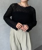 【ゼヴォン/Thevon】のウェーブ柄シアープルオーバー 人気、トレンドファッション・服の通販 founy(ファニー) ファッション Fashion レディースファッション Fashion for Women トップス・カットソー Cut & Sew Tops カジュアルプルオーバー・ニットトップス Pullovers & Knit Tops / Casual Pullovers 2025年 2025 2025-2026秋冬・A/W Autumn/Winter 2025–26 AW25–26 インナー Innerwear ウェーブ Wavy Pattern シアー Sheer, See-Through シンプル Simple, Minimal ジャケット Jacket, Outerwear エレガント 上品 Elegant thumbnail ブラック|ID: prp329100004629240 ipo3291000000033633271