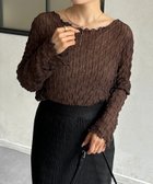 【ゼヴォン/Thevon】のウェーブ柄シアープルオーバー 人気、トレンドファッション・服の通販 founy(ファニー) ファッション Fashion レディースファッション Fashion for Women トップス・カットソー Cut & Sew Tops カジュアルプルオーバー・ニットトップス Pullovers & Knit Tops / Casual Pullovers 2025年 2025 2025-2026秋冬・A/W Autumn/Winter 2025–26 AW25–26 インナー Innerwear ウェーブ Wavy Pattern シアー Sheer, See-Through シンプル Simple, Minimal ジャケット Jacket, Outerwear エレガント 上品 Elegant thumbnail ブラウン|ID: prp329100004629240 ipo3291000000033633273