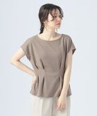 【ビームス ハート/BEAMS HEART】の【秋まで使える】【洗濯機洗い可】タック ペプラム プルオーバー 25SS フレンチスリーブ お仕事 きれいめ オンオフ兼用 カットソー MOCHA|ID: prp329100004629242 ipo3291000000033427917