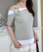 【ジュノア/JUNOAH】のリボンワンショルレイヤードTシャツ 人気、トレンドファッション・服の通販 founy(ファニー) ファッション Fashion レディースファッション Fashion for Women トップス・カットソー Cut & Sew Tops シャツ・ブラウス・オフィスカジュアル Elegant Blouses & Button-Ups ロングTシャツ・Tシャツ Longline T-Shirts & Tees thumbnail ライトグレー|ID: prp329100004629264 ipo3291000000033284609
