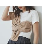 【インデックス/INDEX】のパール調アシメドッキングTシャツ【洗える/接触冷感】 オフホワイト|ID: prp329100004629284 ipo3291000000033284747