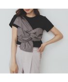【インデックス/INDEX】のパール調アシメドッキングTシャツ【洗える/接触冷感】 ブラック|ID: prp329100004629284 ipo3291000000033284748