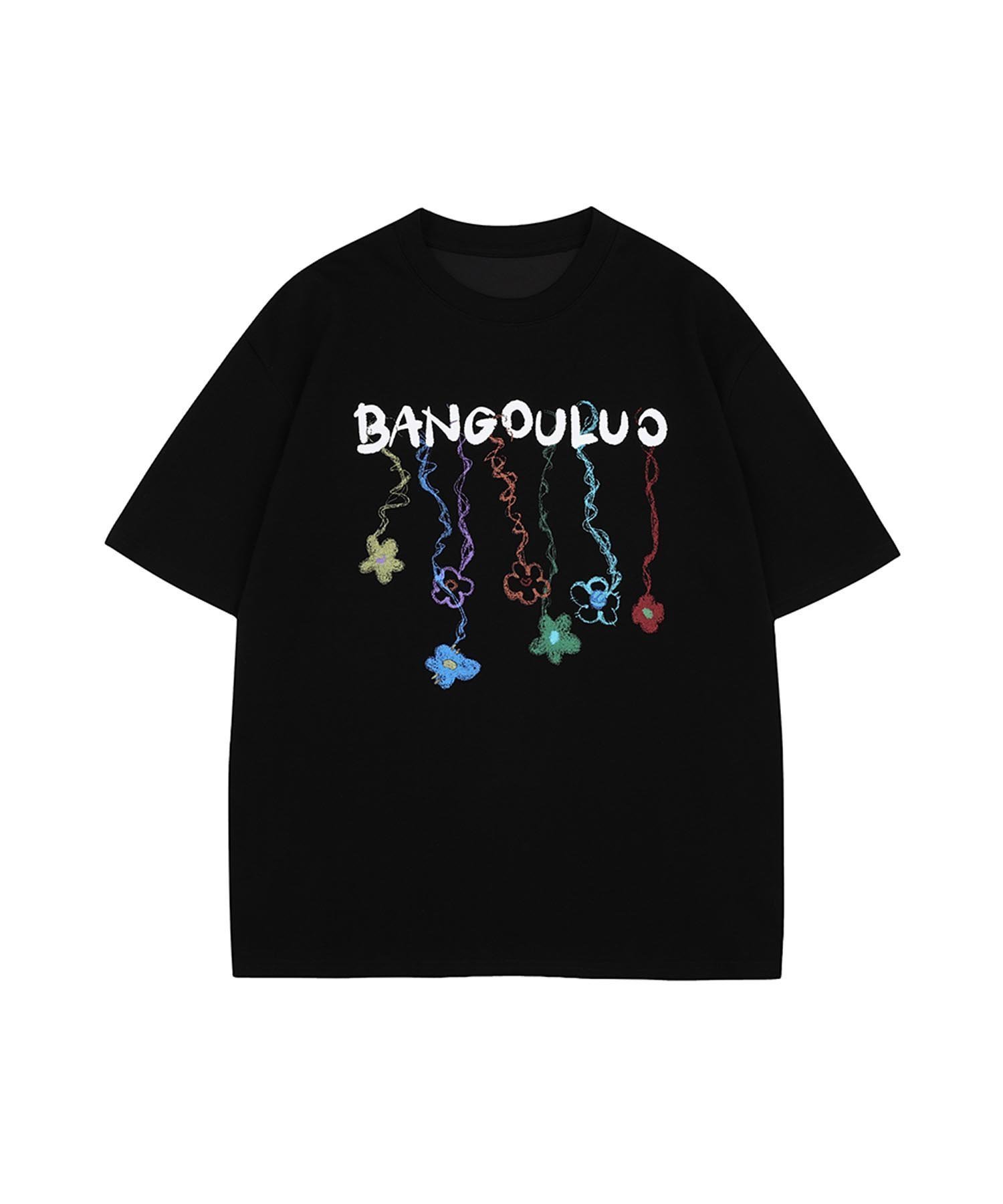 【アイモハ/aimoha】の【HOOK】カラフルフラワーチャームTシャツ インテリア・キッズ・メンズ・レディースファッション・服の通販 founy(ファニー) 　ファッション　Fashion　レディースファッション　Fashion for Women　トップス・カットソー　Cut & Sew Tops　シャツ・ブラウス・オフィスカジュアル　Elegant Blouses & Button-Ups　ロングTシャツ・Tシャツ　Longline T-Shirts & Tees　カラフル　Colorful Design　ガーリー　Girly, Feminine Style　キャップ　Cap, Baseball Cap　シンプル　Simple, Minimal　スポーティ　Sporty, Casual Athletic　チャーム　Charm, Pendant　デニム　Denim, Jeans Material　トレンド　Trend, Trending Now　フラワー　Flower, Floral　プリーツ　Pleats, Pleated　ブラック|ID: prp329100004629294 ipo3291000000033284887