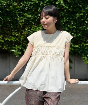 【フリークスストア/FREAK'S STORE】 アーミーリブ コンビピグメント フレンチスリーブTシャツ 25SS人気、トレンドファッション・服の通販 founy(ファニー) ファッション Fashion レディースファッション Fashion for Women トップス・カットソー Cut & Sew Tops シャツ・ブラウス・オフィスカジュアル Elegant Blouses & Button-Ups ロングTシャツ・Tシャツ Longline T-Shirts & Tees 2025年 2025 2025春夏・S/S Spring/Summer 2025 SS25 スリーブ Sleeve, Long Sleeve / Short Sleeve ドッキング Docking, Mixed Material フェミニン Feminine, Girly フレンチ French, French Style 夏 Summer S/S・春夏 SS, Spring/Summer, Warm Season |ID:prp329100004629303