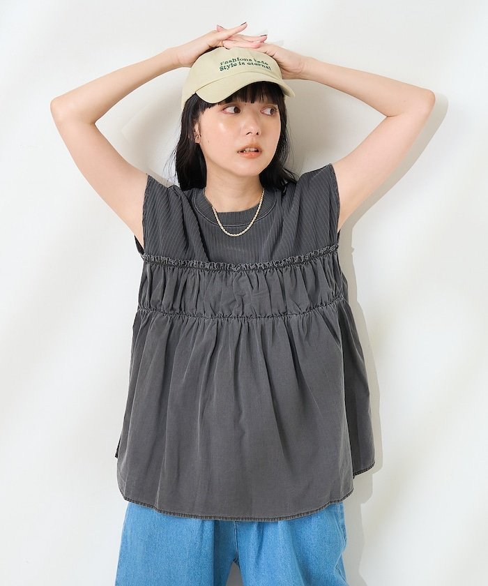 【フリークスストア/FREAK'S STORE】のアーミーリブ コンビピグメント フレンチスリーブTシャツ 25SS インテリア・キッズ・メンズ・レディースファッション・服の通販 founy(ファニー) 　ファッション　Fashion　レディースファッション　Fashion for Women　トップス・カットソー　Cut & Sew Tops　シャツ・ブラウス・オフィスカジュアル　Elegant Blouses & Button-Ups　ロングTシャツ・Tシャツ　Longline T-Shirts & Tees　2025年　2025　2025春夏・S/S　Spring/Summer 2025 SS25　スリーブ　Sleeve, Long Sleeve / Short Sleeve　ドッキング　Docking, Mixed Material　フェミニン　Feminine, Girly　フレンチ　French, French Style　夏　Summer　S/S・春夏　SS, Spring/Summer, Warm Season　チャコールグレー|ID: prp329100004629303 ipo3291000000033284983