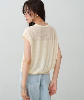 【バブ ブージュルード/Bab Bou Jeloud】のシャーリング切り替えトップス 人気、トレンドファッション・服の通販 founy(ファニー) ファッション Fashion レディースファッション Fashion for Women トップス・カットソー Cut & Sew Tops シャーリング Shirring, Ruched スラックス Slacks, Dress Pants デニム Denim, Jeans Material リラックス Relax, Relaxed Fit ロング Long, Long-Length エレガント 上品 Elegant 切替 Switching, Contrast Panel |ID:prp329100004629316
