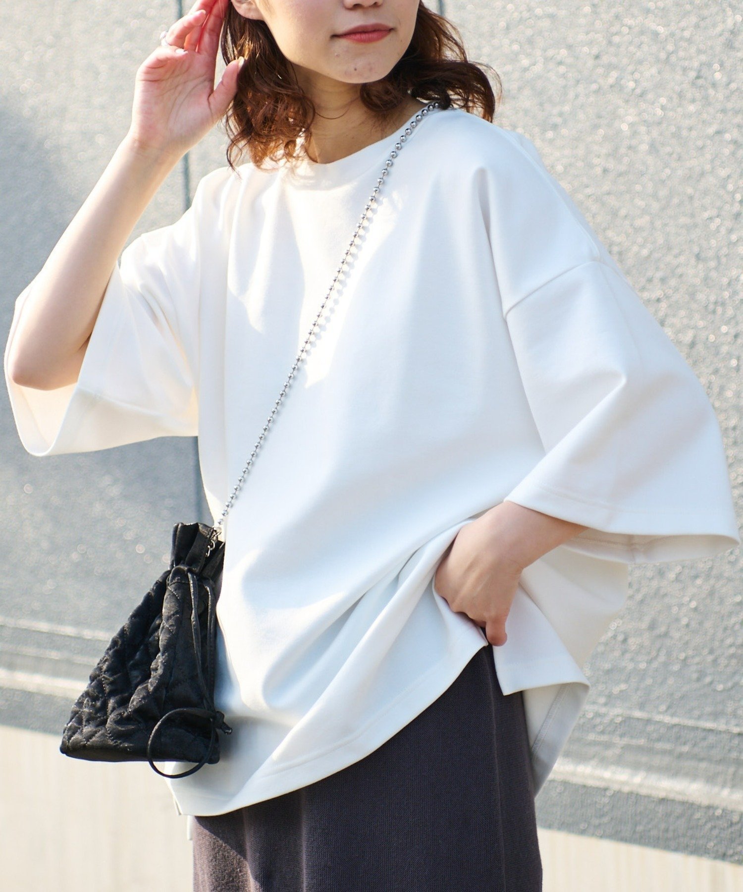 【チャオパニックティピー/CIAOPANIC TYPY】の【ユニセックス】ポンチハイカウントサイドスリットビッグシルエットTee 人気、トレンドファッション・服の通販 founy(ファニー) 　ファッション　Fashion　レディースファッション　Fashion for Women　ショート　Short, Short Length　シンプル　Simple, Minimal　スラックス　Slacks, Dress Pants　スリット　Slit, Slit Detail　タンク　Tank Top, Sleeveless Top　デニム　Denim, Jeans Material　トレンド　Trend, Trending Now　なめらか　Smooth, Silky Texture　バランス　Balance, Style Balance　再入荷　Restock / Back in Stock　おすすめ　Recommended / Our Picks　夏　Summer　 other-1|ID: prp329100004629322 ipo3291000000034509844