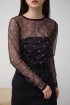 【アズール バイ マウジー/AZUL by moussy】のロゴシアートップス 人気、トレンドファッション・服の通販 founy(ファニー) ファッション Fashion レディースファッション Fashion for Women トップス・カットソー Cut & Sew Tops 2024年 2024 2024-2025秋冬・A/W Autumn/Winter 2024–25 AW24–25 おすすめ Recommended / Our Picks インナー Innerwear シアー Sheer, See-Through トレンド Trend, Trending Now パイピング Piping, Trim Design プリント Print, Printed Pattern A/W・秋冬 Autumn/Winter thumbnail BLK|ID: prp329100004629324 ipo3291000000033285183