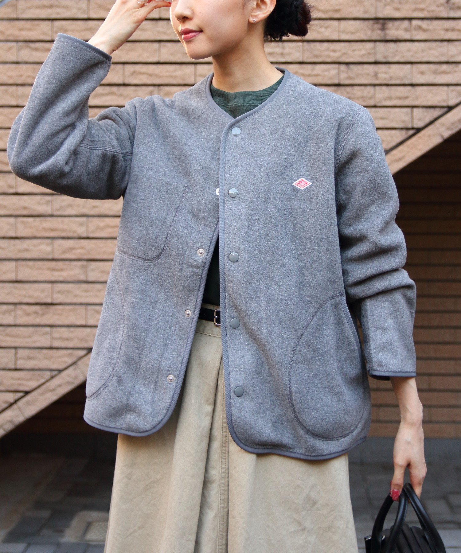 【ステップス/STEPS】のフリースカラーレスジャケット インテリア・キッズ・メンズ・レディースファッション・服の通販 founy(ファニー) 　ファッション　Fashion　レディースファッション　Fashion for Women　アウター　Coat / Outerwear Collection　レディースジャケット・軽アウター　Jackets　お家時間・ステイホーム　Stay Home / At Home　アウトドア　Outdoor Clothing　カーディガン　Cardigan, Knitwear　パイピング　Piping, Trim Design　冬　Winter / This Winter　定番　Standard, Basic Item　A/W・秋冬　Autumn/Winter　DKGRY|ID: prp329100004629451 ipo3291000000033639089