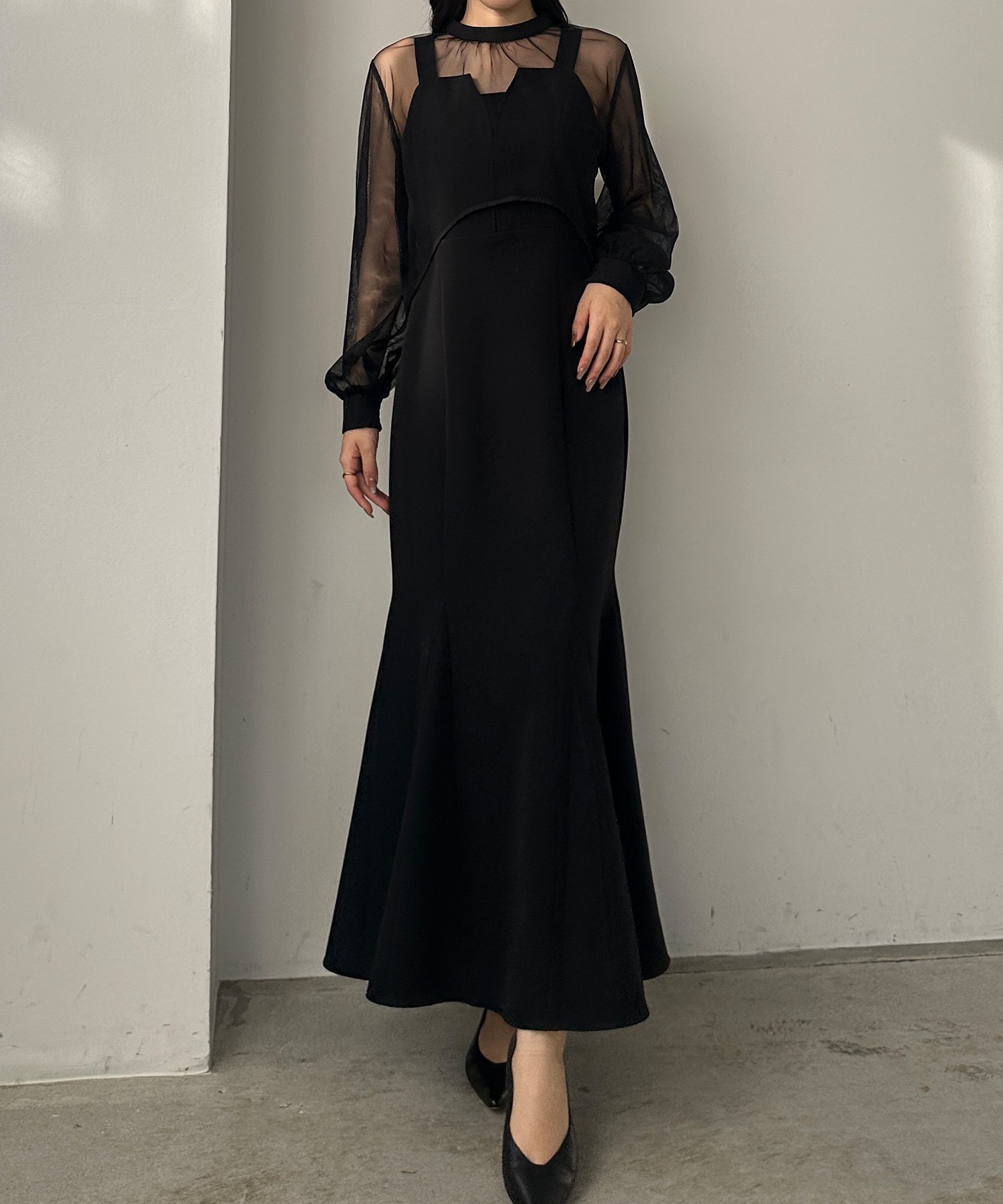 【ジュノア/JUNOAH】のLouere チュールボレロ+マーメイドワンピースSET インテリア・キッズ・メンズ・レディースファッション・服の通販 founy(ファニー) 　ファッション　Fashion　レディースファッション　Fashion for Women　アウター　Coat / Outerwear Collection　ボレロ・ショート丈ジャケット / ドレス羽織りに　Boleros & Short Jackets　ボレロ　Bolero, Short Cardigan　マーメイド　Mermaid, Fishtail Silhouette　ブラック|ID: prp329100004629537 ipo3291000000033587283