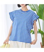 【コーエン/COEN】のボーダーフリルカットソー 人気、トレンドファッション・服の通販 founy(ファニー) ファッション Fashion レディースファッション Fashion for Women トップス・カットソー Cut & Sew Tops カットソー・ベーシックTシャツ Cut-and-Sewn Tops / Stretch Tees & Basics thumbnail COBALT|ID: prp329100004629563 ipo3291000000033501469