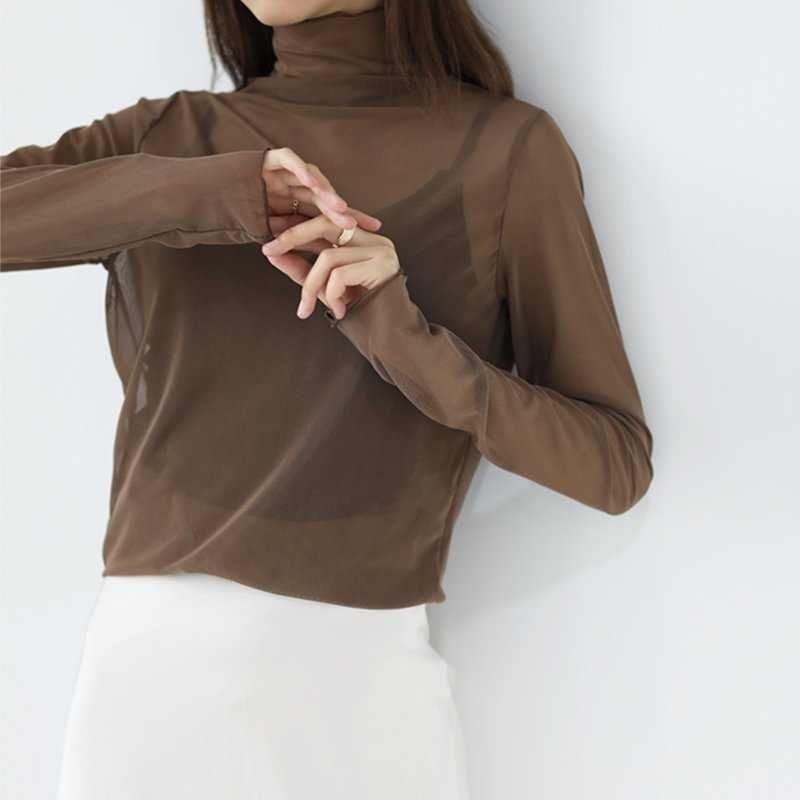 【ココモモ/COCOMOMO】のシアートップス 長袖 シアーインナー ハイネック シアーブラウス インナー インテリア・キッズ・メンズ・レディースファッション・服の通販 founy(ファニー)  ファッション Fashion レディースファッション Fashion for Women トップス・カットソー Cut & Sew Tops シャツ・ブラウス・オフィスカジュアル Elegant Blouses & Button-Ups イエロー Yellow インナー Innerwear オレンジ Orange 春 Spring 秋 Autumn キャミワンピース Cami Dress, Slip Dress シフォン Chiffon, Lightweight Fabric スウェット / スエット Sweatshirt, Sweatwear トレンド Trend, Trending Now 長袖 Long Sleeve, Full Sleeve ハイネック High Neck, Mock Neck パーカー Hoodie, Parka パープル Purple, Violet フェミニン Feminine, Girly ローズ Rose, Rose Motif 冬 Winter / This Winter おすすめ Recommended / Our Picks 夏 Summer ブラウン|ID: prp329100004629605 ipo3291000000034248856