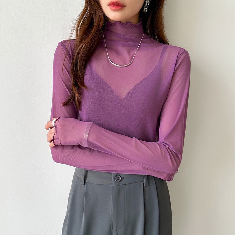 【ココモモ/COCOMOMO】のシアートップス 長袖 シアーインナー ハイネック シアーブラウス インナー インテリア・キッズ・メンズ・レディースファッション・服の通販 founy(ファニー)  ファッション Fashion レディースファッション Fashion for Women トップス・カットソー Cut & Sew Tops シャツ・ブラウス・オフィスカジュアル Elegant Blouses & Button-Ups イエロー Yellow インナー Innerwear オレンジ Orange 春 Spring 秋 Autumn キャミワンピース Cami Dress, Slip Dress シフォン Chiffon, Lightweight Fabric スウェット / スエット Sweatshirt, Sweatwear トレンド Trend, Trending Now 長袖 Long Sleeve, Full Sleeve ハイネック High Neck, Mock Neck パーカー Hoodie, Parka パープル Purple, Violet フェミニン Feminine, Girly ローズ Rose, Rose Motif 冬 Winter / This Winter おすすめ Recommended / Our Picks 夏 Summer ダークパープル|ID: prp329100004629605 ipo3291000000034248863