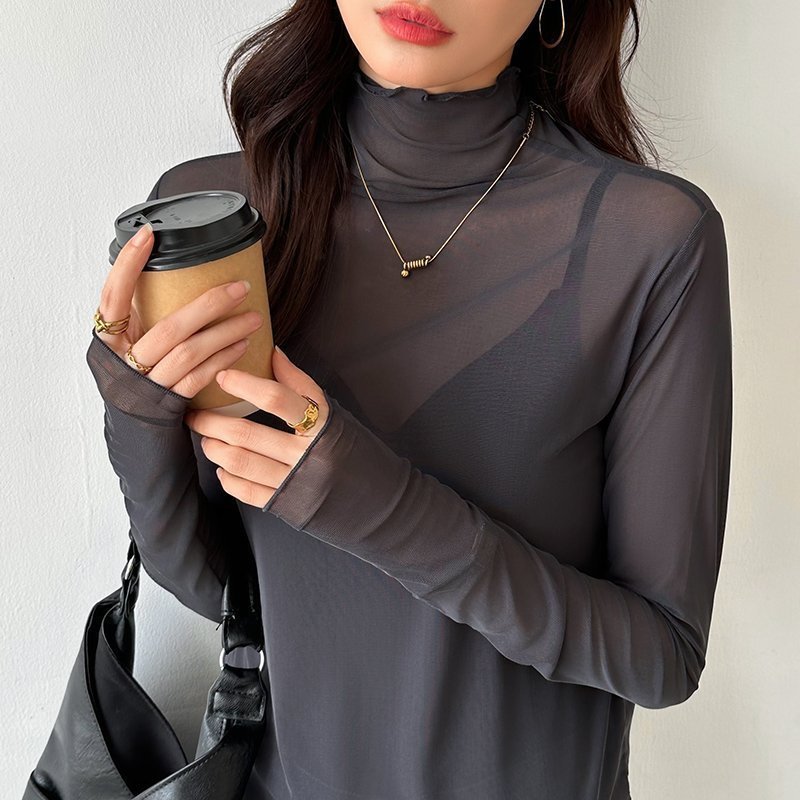 【ココモモ/COCOMOMO】のシアートップス 長袖 シアーインナー ハイネック シアーブラウス インナー インテリア・キッズ・メンズ・レディースファッション・服の通販 founy(ファニー)  ファッション Fashion レディースファッション Fashion for Women トップス・カットソー Cut & Sew Tops シャツ・ブラウス・オフィスカジュアル Elegant Blouses & Button-Ups イエロー Yellow インナー Innerwear オレンジ Orange 春 Spring 秋 Autumn キャミワンピース Cami Dress, Slip Dress シフォン Chiffon, Lightweight Fabric スウェット / スエット Sweatshirt, Sweatwear トレンド Trend, Trending Now 長袖 Long Sleeve, Full Sleeve ハイネック High Neck, Mock Neck パーカー Hoodie, Parka パープル Purple, Violet フェミニン Feminine, Girly ローズ Rose, Rose Motif 冬 Winter / This Winter おすすめ Recommended / Our Picks 夏 Summer グレー|ID: prp329100004629605 ipo3291000000034248866