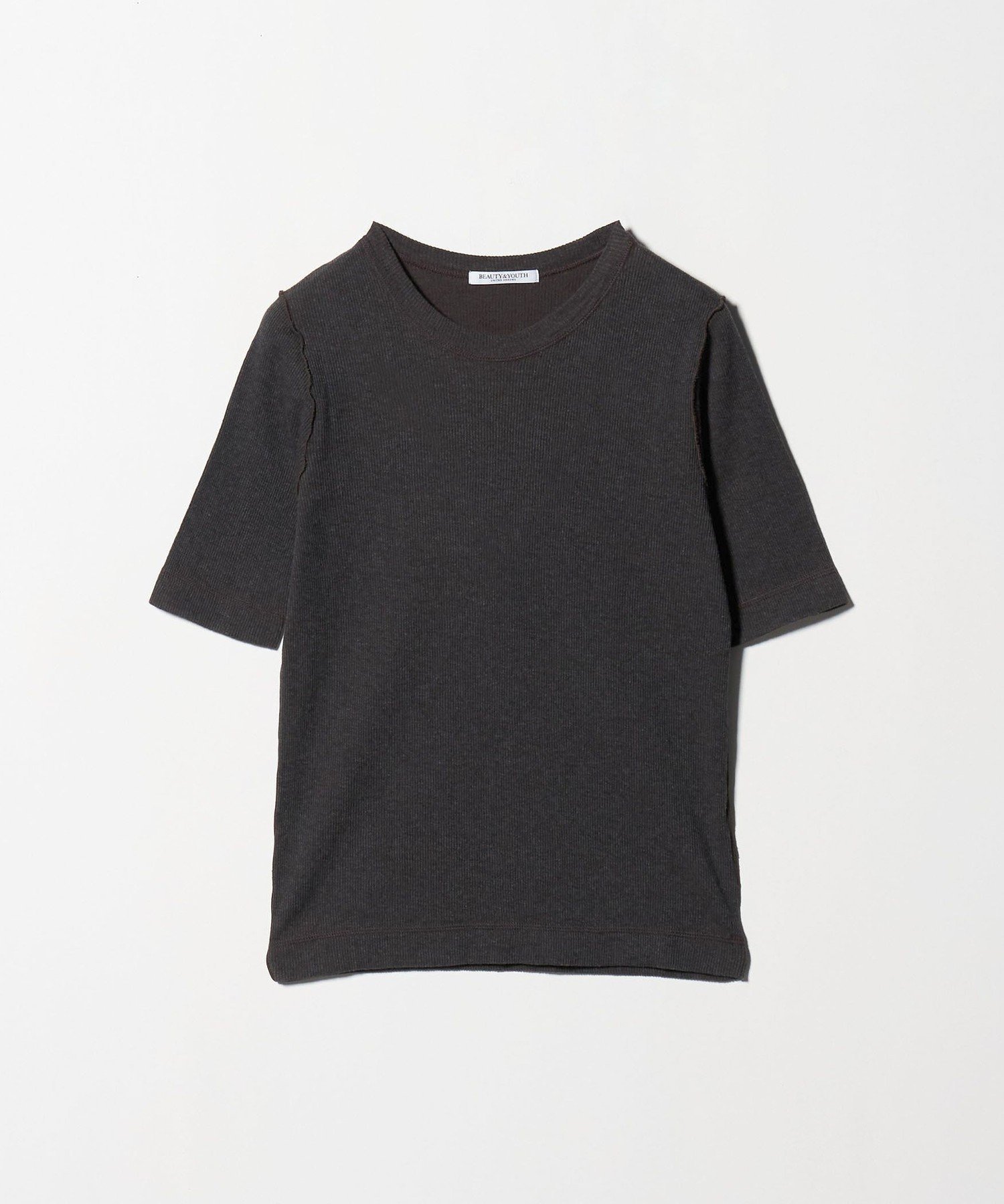 【ビューティ&ユース ユナイテッドアローズ/BEAUTY&YOUTH / UNITED ARROWS】のコットンリバーテレコ ハーフスリーブカットソー インテリア・キッズ・メンズ・レディースファッション・服の通販 founy(ファニー) 　ファッション　Fashion　レディースファッション　Fashion for Women　トップス・カットソー　Cut & Sew Tops　カットソー・ベーシックTシャツ　Cut-and-Sewn Tops / Stretch Tees & Basics　インナー　Innerwear　オレンジ　Orange　シンプル　Simple, Minimal　テレコ　Ribbed, Rib Stitch　トレンド　Trend, Trending Now　バランス　Balance, Style Balance　ボトム　Bottoms, Lower Wear　半袖　Short Sleeve, Half Sleeve　羽織　Haori, Light Jacket　おすすめ　Recommended / Our Picks　DK.GRAY|ID: prp329100004629635 ipo3291000000033292048